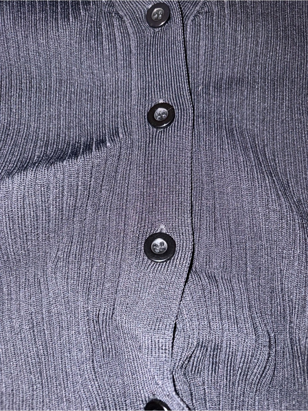 Lush Black Cold-Shoulder Ribbed Button-Front Cardigan - Picture 2 of 3